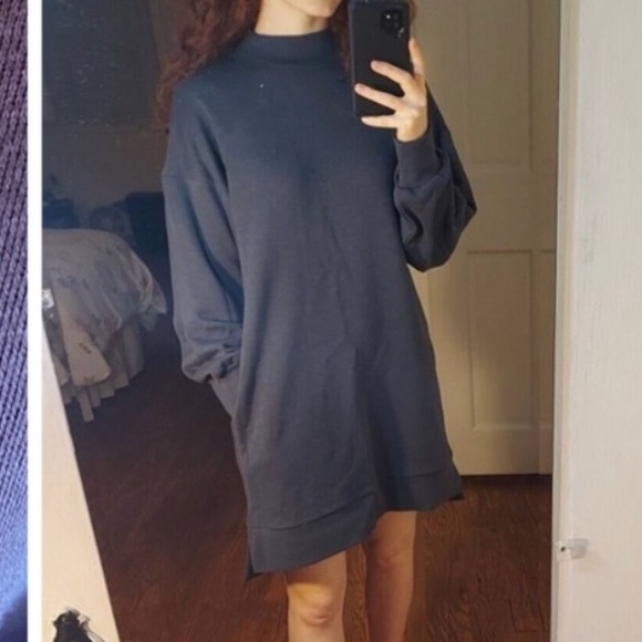 Sweaty Betty One & Done NWT Long Sleeve mock neck Organic Cotton Sweat Dress med - Picture 2 of 11